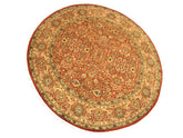 handmade Traditional Nauras Rust Beige Hand Knotted ROUND 100% WOOL area rug 7x7